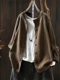 Aileen | Strickjacke mit Struktur in Sandfarbe