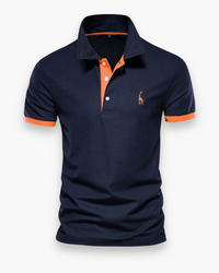 Herren Zeitloses Poloshirt | Elegantes Design in Orange Marineblau