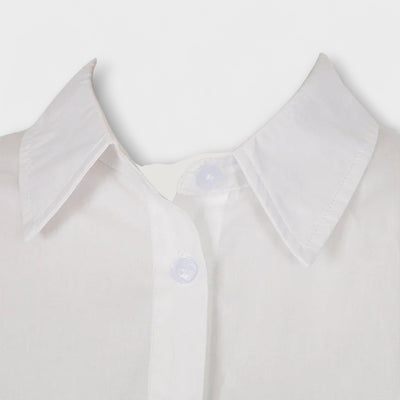 Indie - Langärmliges weißes plissiertes Hemdkleid