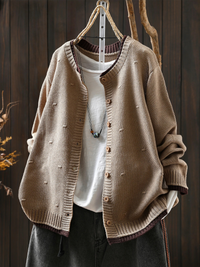 Aileen | Strickjacke mit Struktur in Creme