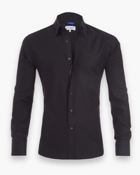 Herren Modisches Zip Fit Hemd | Elegant in Schwarz