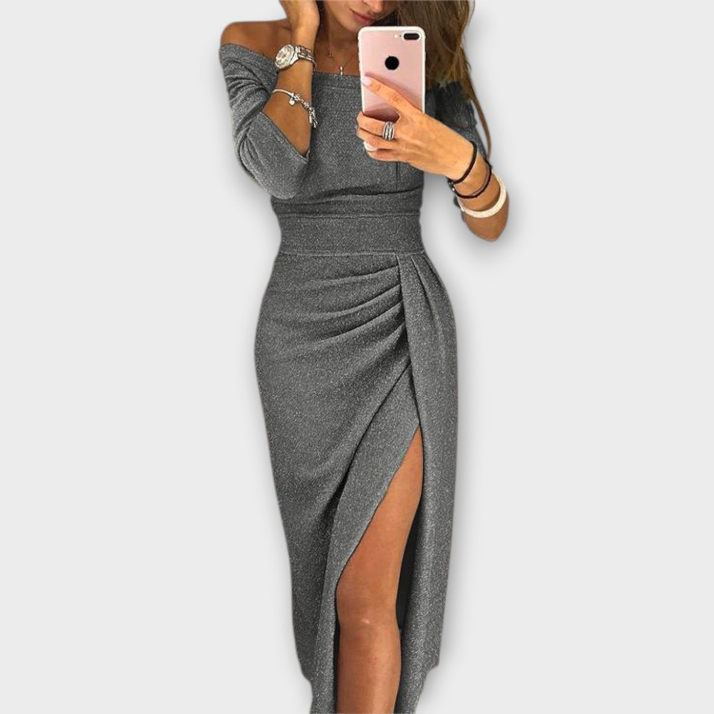 Lena - Elegantes Off-Shoulder Kleid