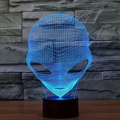 3D Alienkopf LED Tischlampe mit 7 Farben - Lunaris