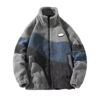 Herren Klassische Fleecejacke | Stehkragen in Grau