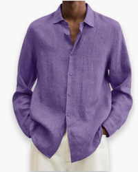 Herren Elegante Freizeit Hemd | Lange Ärmel in Lila