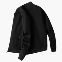 Herrenjacke mit Rippkragen und Taillentaschen in Schwarz