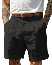 Herren Klassisch Gefaltete Shorts | Komfortabel in Schwarz