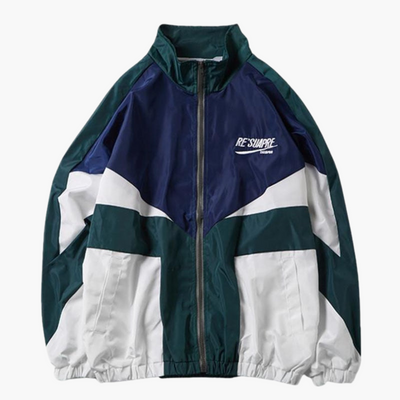 Herren Bomberjacke mit Reißverschluss und Colorblock Design