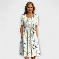 Candice - Schickes Kleid mit Bauchkontrolle in Gelbe Blumen