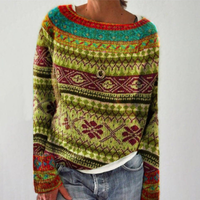 Damen Pullover | Strick klassisch mit Rundhalsausschnitt in Gelb