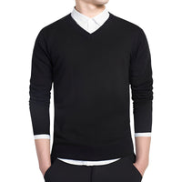 Tom - Komfortabler V-Ausschnitt-Pullover in Schwarz