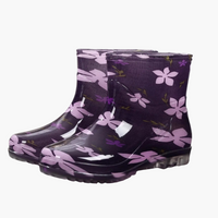 Damen Stiefeletten mit bedrucktem Schaft in Lila