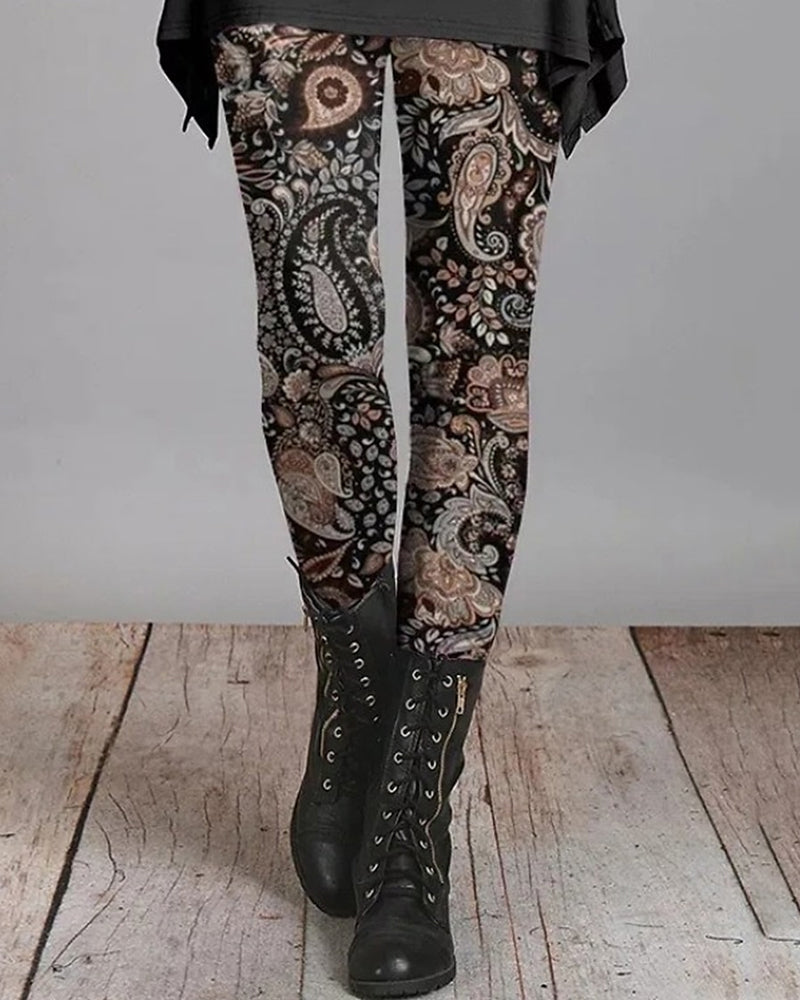 Bohemian Retro Leggings mit Ethnischen Drucken – Ziva