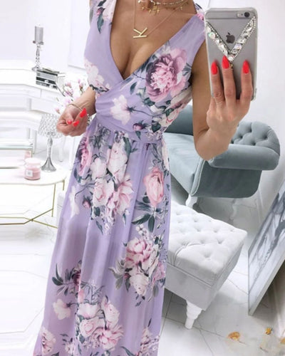 Julia® | Ärmelloses Strandkleid für Damen mit tiefem V-Ausschnitt