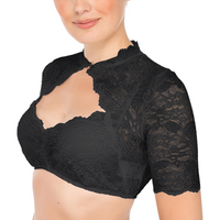 Daniella - Klassische Bluse für das Oktoberfest in Schwarz