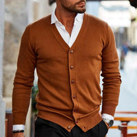 Strickjacke Mit Knöpfen Für Herren | Casual Cardigan Stil in Braun
