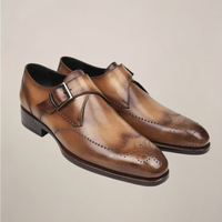 Theodore | Einzelschnalle Mönchsgurt Schnallenschuhe in Braun
