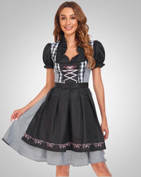 Greta | Damen Zeitloses Trachten Dirndl Midikleid in Schwarz