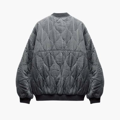 Damen Steppjacke mit Druckknopfverschluss und Vordertaschen