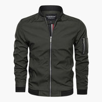Herren jacke mit Frontreißverschluss und Ärmeltasche in Grün