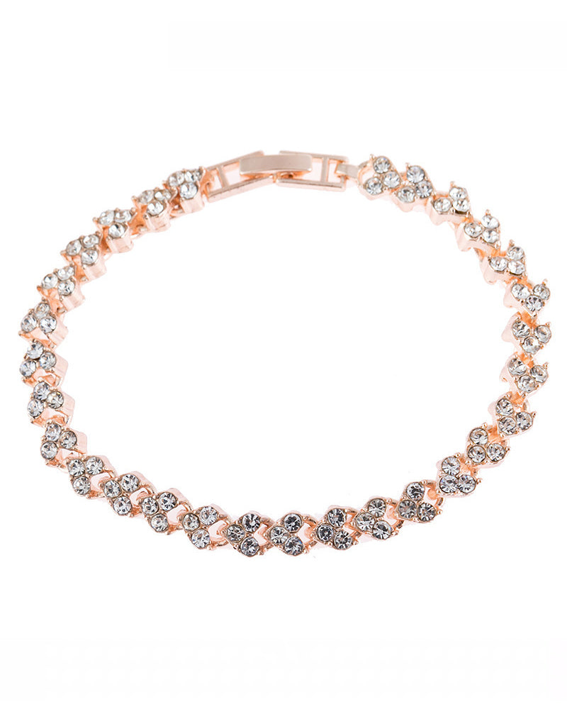 Katherine - funkelndes Tennisarmband mit Herz-Zirkonia-Steinen | glamouröse Armbänder Frauen