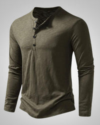 Peter | Herren Slim Fit Langarm Henleyshirt in Grün
