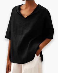 Damen Luftige Elegante Bluse | Sommer Blusen in Schwarz