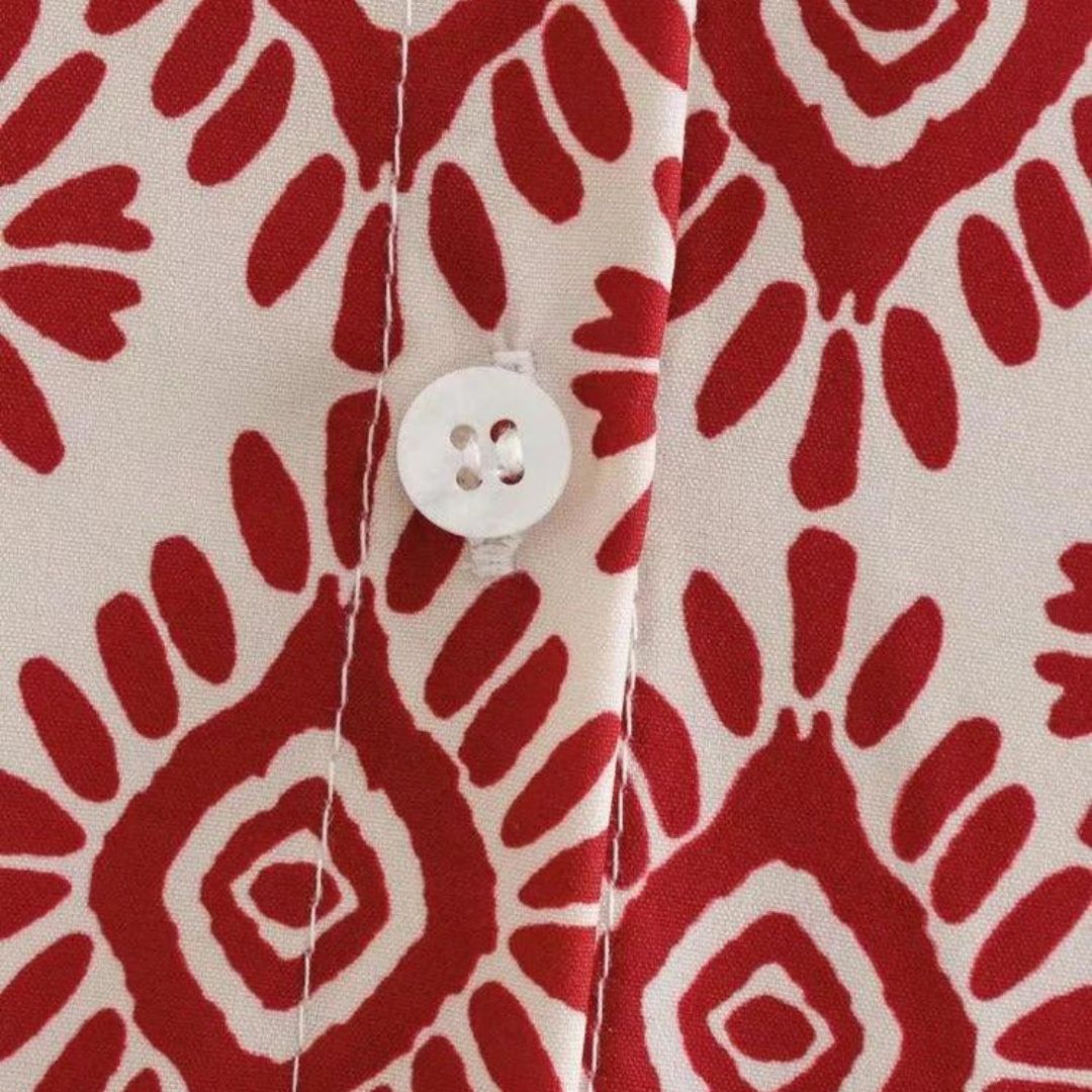 Adeline - Langärmeliges Kleid mit geometrischem Muster