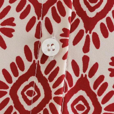 Adeline - Langärmeliges Kleid mit geometrischem Muster