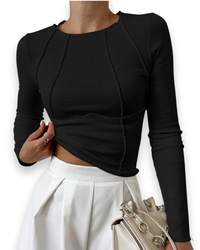 Damen Elegantes Klassisches Oberteil | Schickes Stil in Schwarz