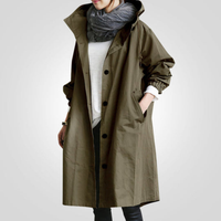 Regenjacke Damen Mit Knopfverschluss | Klassisch & Wetterfest in Armeegrün