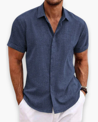 Herren Versteckt Knopf Polo | Klassisch in Marineblau