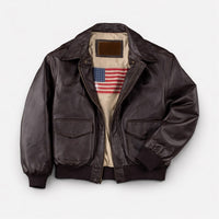 Elias | Herren Vintage Oversized Glänzender Lederjacke in Dunkellial