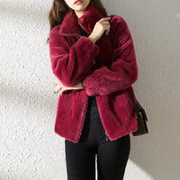 Damen Winterjacke mit Reißverschluss in Rot