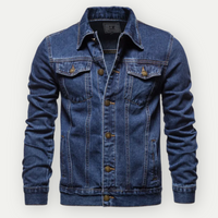Klassische Denim Trucker Jacke für Männer - Pascal in Dunkelblau