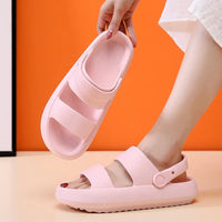 Yula - Orthopädische Sandalen | Comfort Plus Pantoletten mit Doppelriemen | Gepolsterte, lässige Slip-On-Sandalen in Rosa