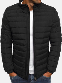 Herren Stehkragen Übergangsjacke in Schwarz
