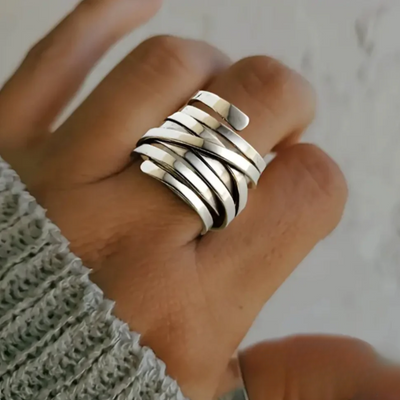 Bertha - Silberne Statement-Wickelring