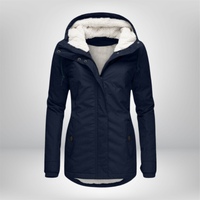 Winterjacke Damen mit Kapuze | Gefütterte Übergangsjacke in Blau