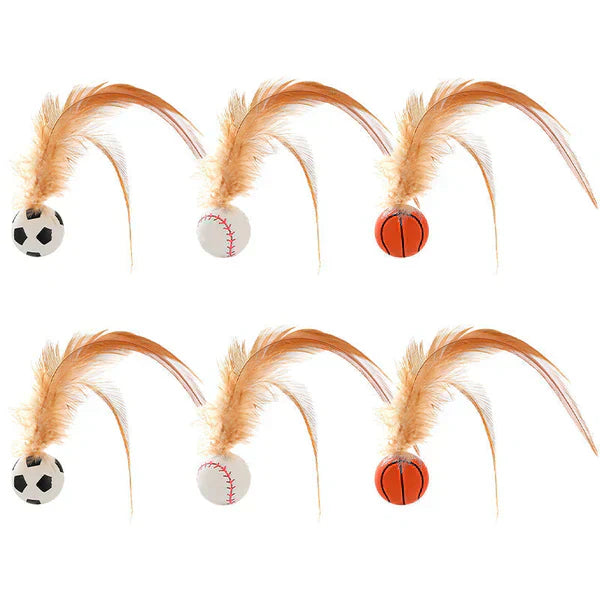 Begrenzte Zeit 50% Rabatt Interaktiver Hüpfball für Katzen mit Federn