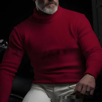 Richard - Warmer, komfortabler Herren-Rollkragenpullover in Rot