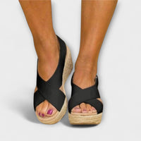 Elegante Espadrille-Sandalen in Schwarz