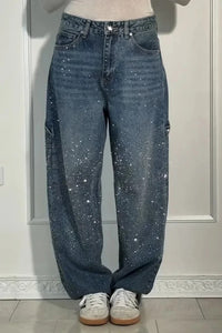 Madeleine | Weit geschnittene High-Waist-Hose in Blau