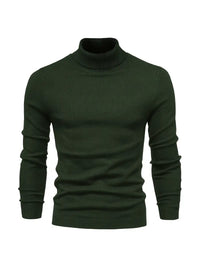 Pullover Herren Rollkragen Slim Fit | Langarm Smart Casual in Dunkelgrün