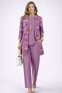 Pauline | Elegantes 3-teiliges Casual-Set in Lila