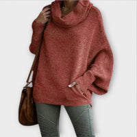 Lea | Eleganter Strickpullover für Damen in Schildpatt in Burgundy