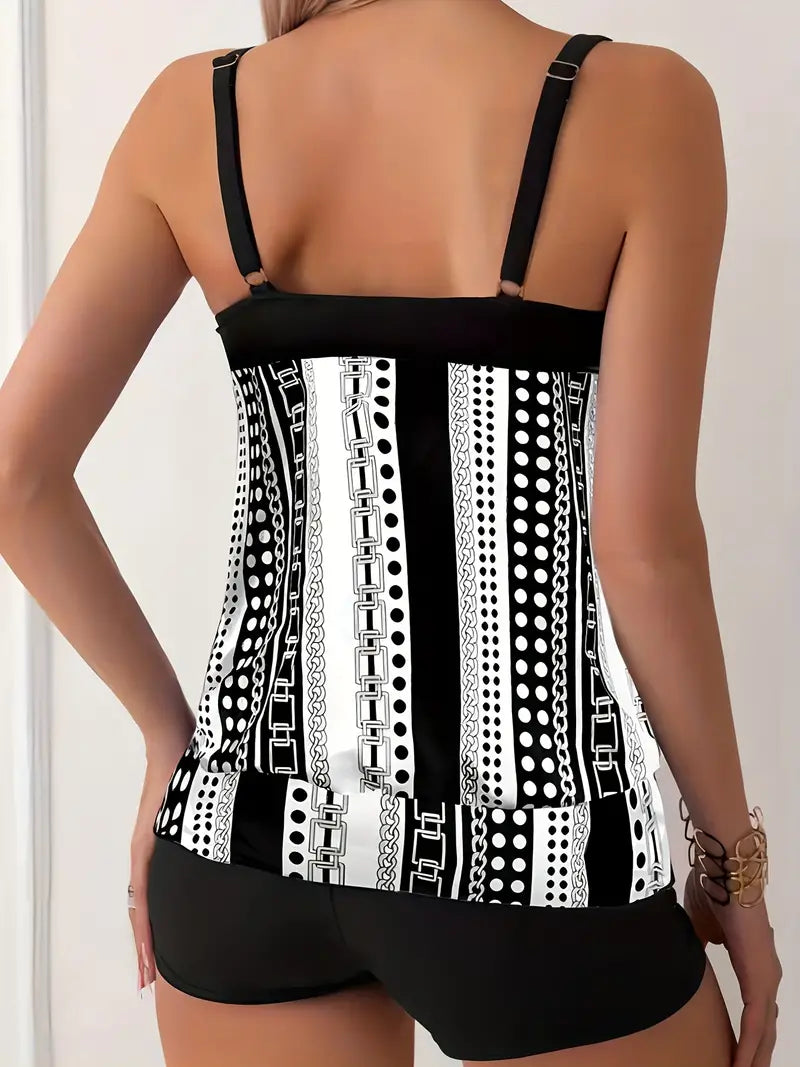 Libby® | Gestreifter Tankini mit Aufdruck