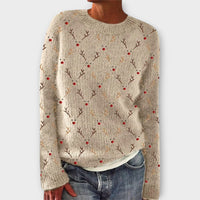 Mia | Damenpullover festlich & gemütlich in Beige