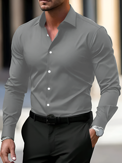 Herren elegantes Langarmhemd | Langarm
