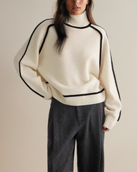Aldea | Eleganter Rollkragenpullover in Weiß